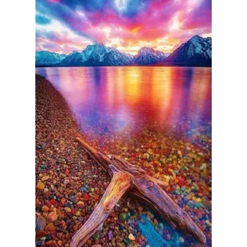 Diamantové malování Norimpex Diamantový obrázek - barevný západ slunce u jezera 30 x 40 cm