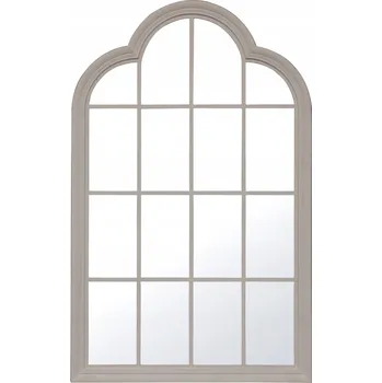 Zrcadlo Velké efektní zrcadlo s okenními příčkami, okenice, rustikální vintage styl, 140 cm