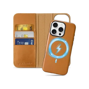 Pouzdro na mobilní telefon Obal SHIELDON hnědý pro iPhone 16 Pro