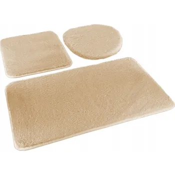 Koupelnová předložka KOUPELNOVÁ PŘEDLOŽKA Lombok 3dílná Euromat Protiskluzová Měkká béžová