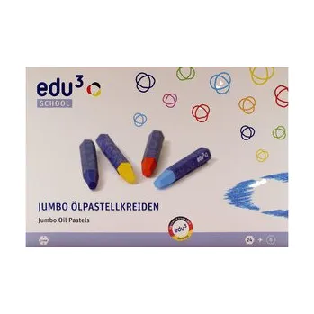 Olejové voskovky EDU JUMBO, průměr 11 mm, 24 + 6 ks, papírový obal