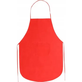 Kuchyňská zástěra Kuchyňská zástěra dámská pánská univerzální netkaná textilie s kapsou červená