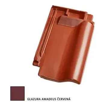 pálená krytina Tondach Sensaton 11 (Samba 11) pro připojení hřebene Amadeus červená glazura