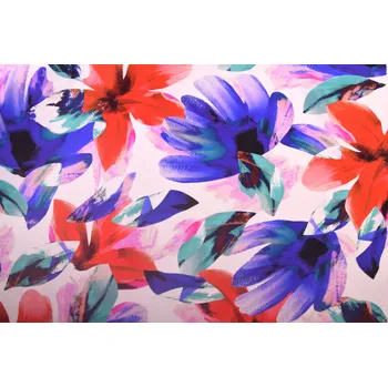 Funkční úplet v bílé barvě s potiskem květin MAU163