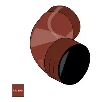 okap Falcované pozinkované koleno 100 mm/72° RAL 8004 cihlově červená barva