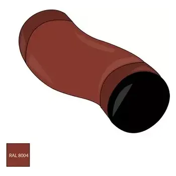 okap Odskokové koleno 100 mm pozink RAL 8004 cihlová červená barva