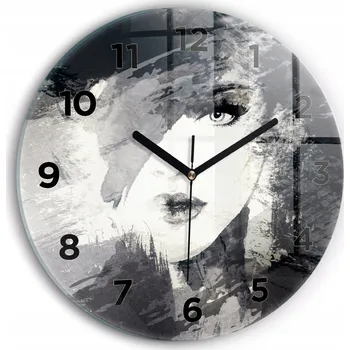 Hodiny Ozdobné nástěnné hodiny s krásnou grafikou Žena – akvarely kulatý průměr 30 cm