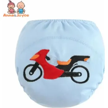 Dívčí spodní prádlo Bavlněné barevné tréninkové kalhotky pro kluky i holčičky (2 velikosti) - 1/3 ks v balení Motiv: 1x modrá motorka, Velikost: 90 (10-14 kg)