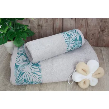 Bytový textil Set ručníku a osušky bambus PALMA šedý