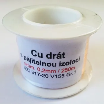 elektrický kabel Drát Cu 0,2 s pájitelnou izolací, 240m