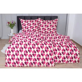 Povlečení Povlečení z mikrovlákna s bavlněným efektem ORLEKA malinové