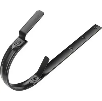 okap Žlabový hák 330 mm o délce 550 mm, pozink RAL 9005 intenzivní černá KJG