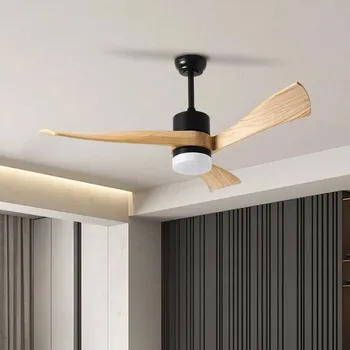ZEVENTI - LED Stropní ventilátor NATURITO LED/18W/230V Wi-Fi Tuya černá/dub + DO