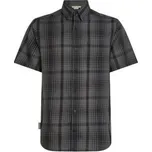 Icebreaker Merino 125 Cool-Lite Steveston SS Shirt Plaid Men OBSIDIAN/BLACK/P šedá S
