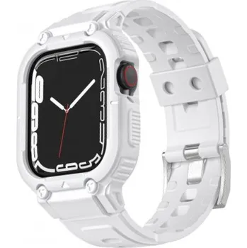 Pouzdro na mobilní telefon Odolné Armor pouzdro s řemínkem pro Apple Watch 41mm / 40mm / 38mm - bílé