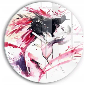 Hodiny Ozdobné nástěnné hodiny s krásnou grafikou Abstrakce milenců kulatý průměr 30 cm