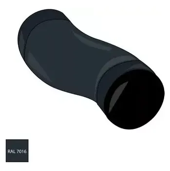 okap Odskokové koleno 100 mm pozink RAL 7016 antracitová barva