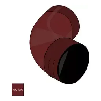 okap Falcované pozinkované koleno 100 mm/72° RAL 3009 červenohnědá barva
