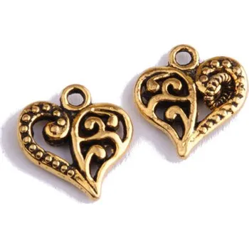 Přívěsek Přívěsek SRDCE zlaté 13x14mm, 2ks