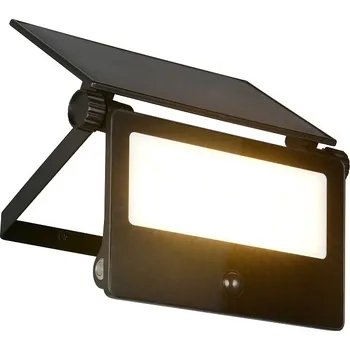 Venkovní osvětlení Trio Leuchten R22106132 MOURA - LED výkonné venkovní solární svítidlo s pohybovým čidlem, LED 18W, 2150lm, 3000+4000+6000K, IP54 (Venkovní svítidlo na zeď s čidlem v černé barvě s možností změny barvy světla)