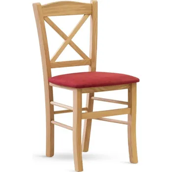 Jídelní židle Dřevěná jídelní židle CLAYTON látka Odstín: odstín dub, Sedák: koženka focus bianco