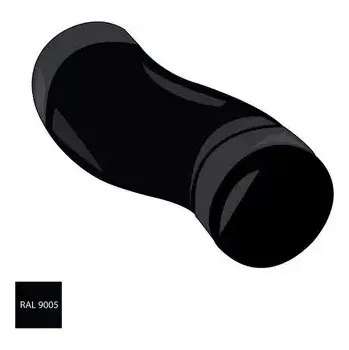 okap Odskokové koleno100 mm pozink RAL 9005 černá barva