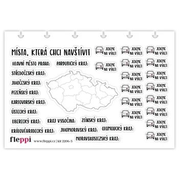 samolepka Fleppi Samolepky Místa, která chci navštívit