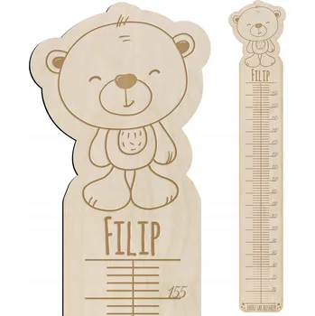 Obraz Dřevěný metr na zeď pro děti s jménem dítěte - závěsný 128 x 35 cm