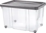 Úložný box s kolečky PUZZLE 60 l transparent/grafit