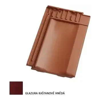pálená krytina Tondach Contiton 12 (Stodo 12) pro připojení hřebene kaštanová glazura