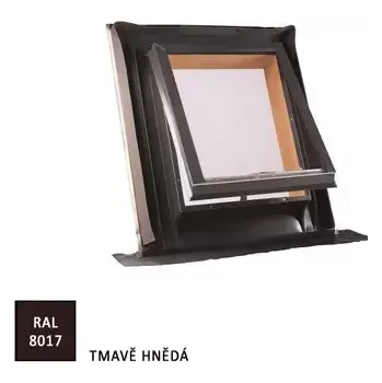 Střešní vikýř UNI profilovaná krytina 600x600mm RAL 8017 tmavě hnědá