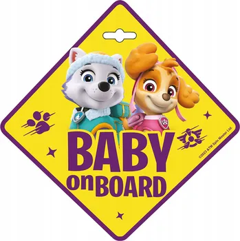 autokoberec ZNAČKA BABY ON BOARD Tlapková patrola PRO HOLKY