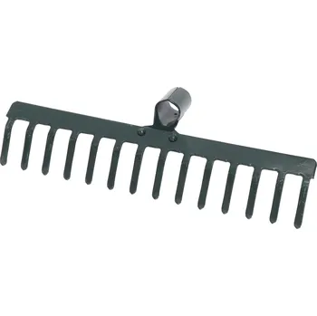 Hrábě TOPTRADE hrábě kovové 12 zubů – standard (bez násady) (Kovová hlava hrábí, 12 zubů, pro násadu Ø 28 mm (bez násady))