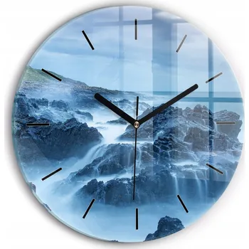 Hodiny Foto Skleněné Hodiny Nástěnné Do Moderních Interiérů Maják fi30 cm