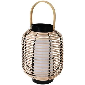 Lucerna PROGARDEN Venkovní lucerna s LED svíčkou ratanová 24 cm KO-AF5000710