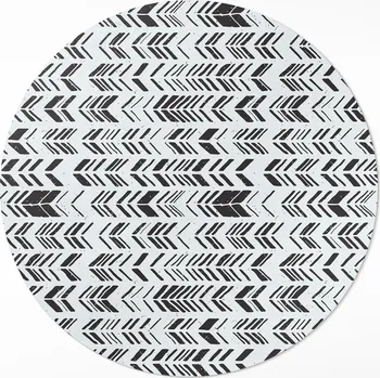 Koberec Kulatý vinylový Koberec o průměru 50 cm s boho vzorem indického peří a šípu