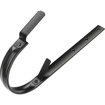 okap Žlabový hák 250 mm o délce 430 mm, pozink RAL 9005 intenzivní černá KJG