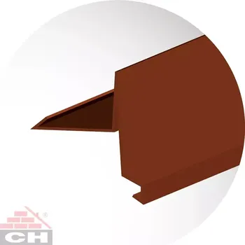 okap Pozinkovaná závětrná lišta spodní rozv. šíře 330 mm / 2 m, RAL 3009