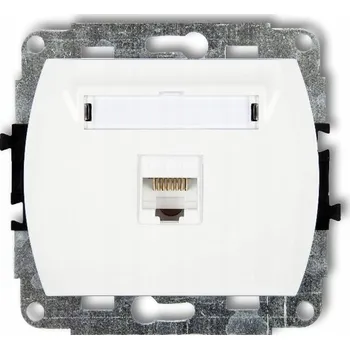 Elektrická zásuvka Internetová zásuvka nástěnná Karlik bílá