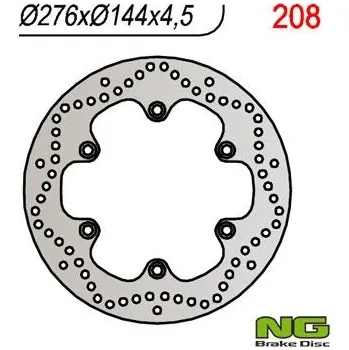 Brzda pro motocykl NG přední brzdový kotouč HONDA XL 600V (87-95) TRANSALP, DAELIM VL 125 DAYSTAR '00-'12 (276x144x4,5) (6x10,5mm)