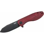 Kubey KU358A Master Chief vreckový nôž 8,7 cm, čierna, červená, G10, damašek, spona