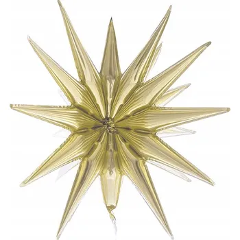 Balónek DEKORAČNÍ BALÓNKY NA OSLAVY Fóliový balónek Hvězda 3D šampaňská 50x46cm