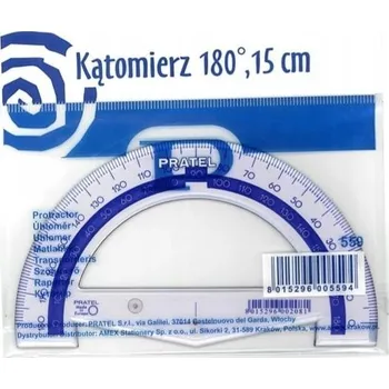 Školní Úhloměr 15 cm 180 Stupňů Pratel DĚTI Pravítko Dětské SUPER