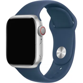 Řemínek na hodinky Silikonový řemínek s kratší a delší přezkou pro Apple Watch 42mm / 41mm / 40mm / 38mm - tmavě modrý
