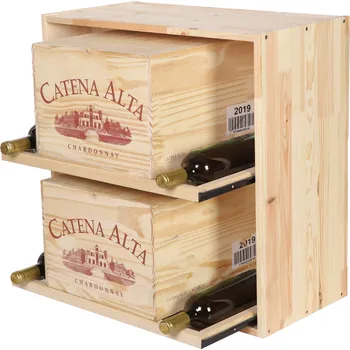 Stojan na víno Regál na víno RW61-W2 borovice