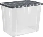 Úložný box s otevíracím víkem LINEA DOUBLE 80 l transparent/sv.modrá