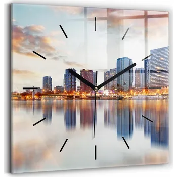 Hodiny Nástěnné hodiny Wallfluent oranžové odstíny 30 cm