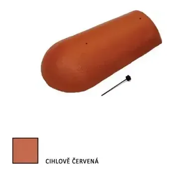 Střešní krytina Bramac hřebenáč koncový s hřebem červená