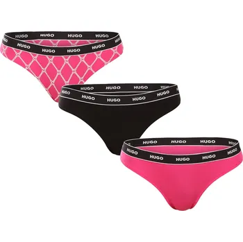 Kalhotky 3PACK dámská tanga HUGO vícebarevná (50495870 662) XS Možnost vrácení zboží ZDARMA do 120 dnů!