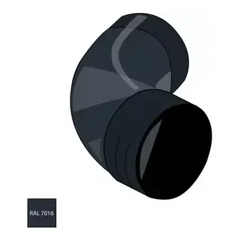 okap Falcované pozinkované koleno 100 mm/72° RAL 7016 antracitová barva